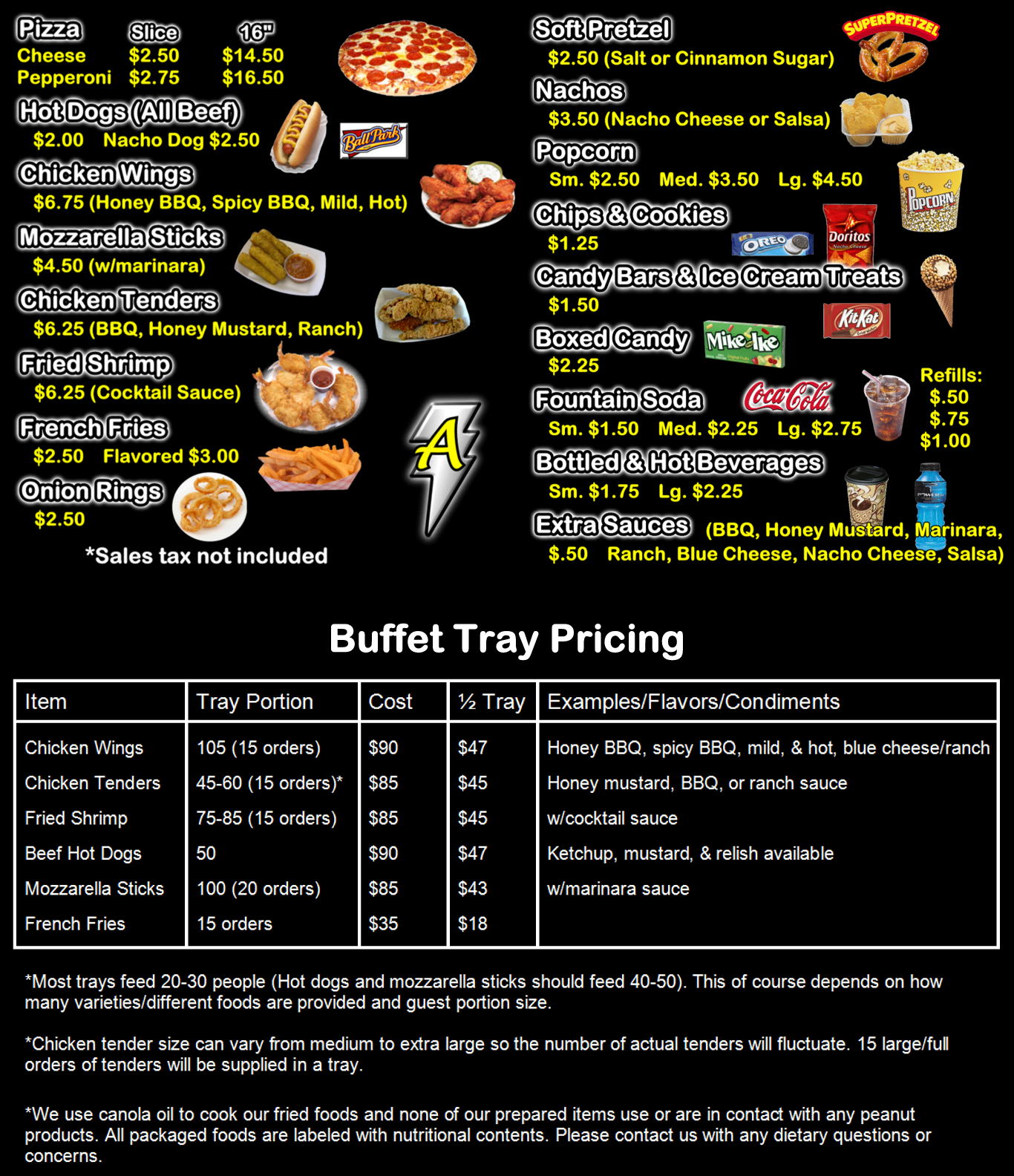 Concession Stand Menu Template